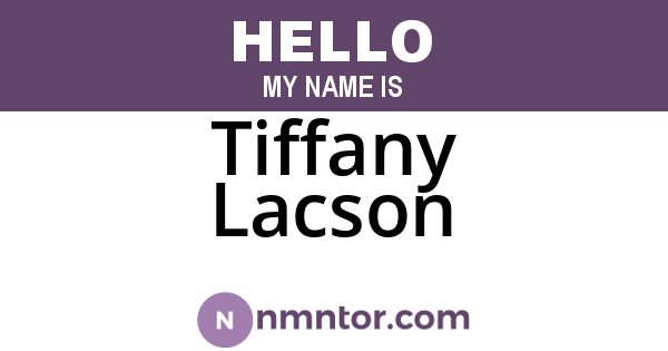 Tiffany Lacson
