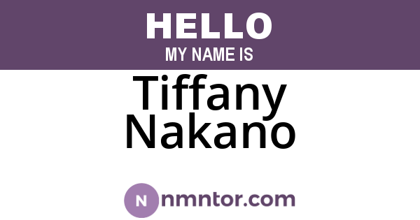 Tiffany Nakano