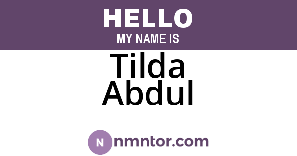 Tilda Abdul
