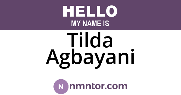 Tilda Agbayani