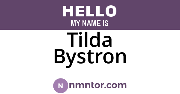 Tilda Bystron