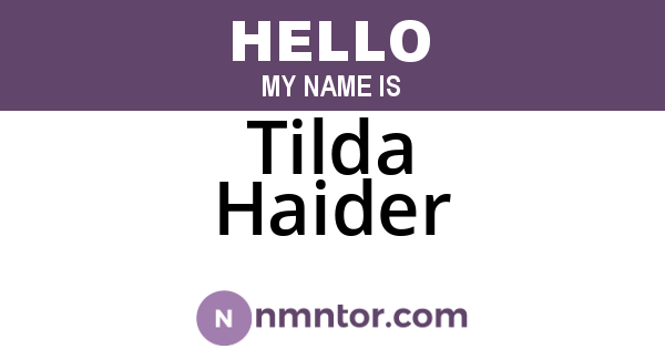 Tilda Haider