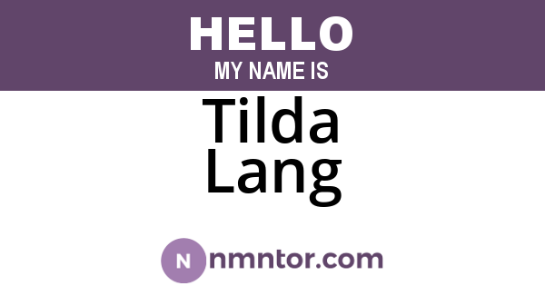 Tilda Lang