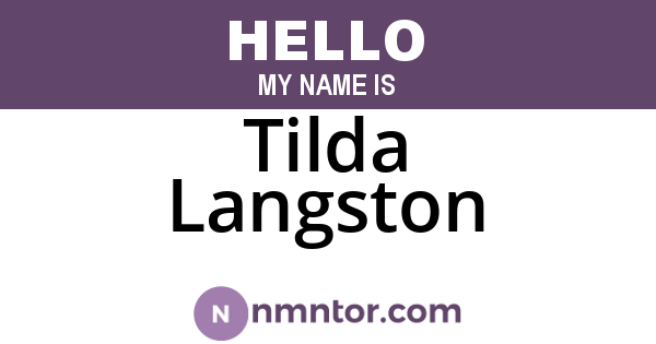Tilda Langston