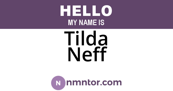 Tilda Neff