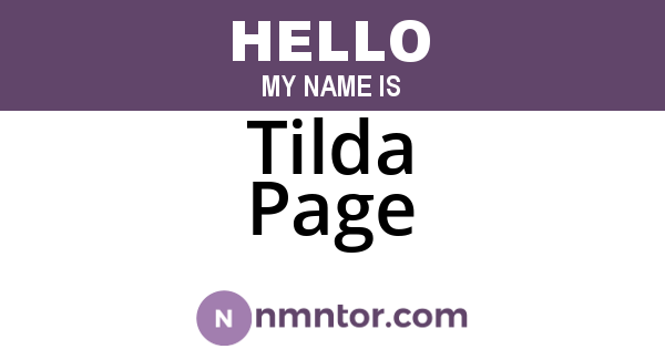 Tilda Page