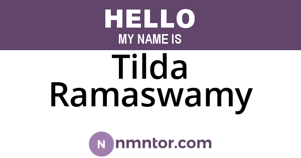 Tilda Ramaswamy