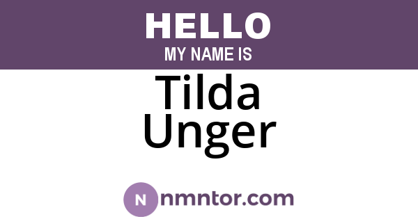 Tilda Unger