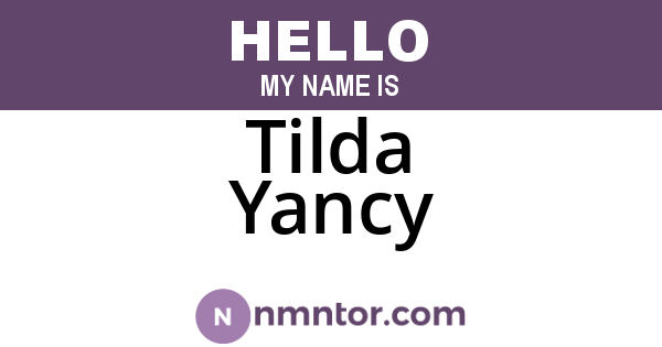 Tilda Yancy