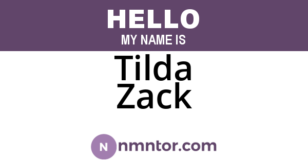 Tilda Zack