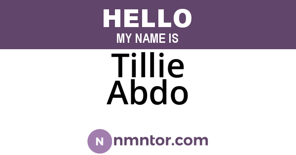 Tillie Abdo