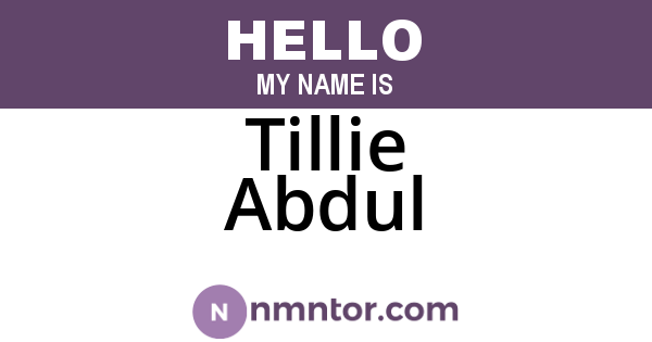 Tillie Abdul