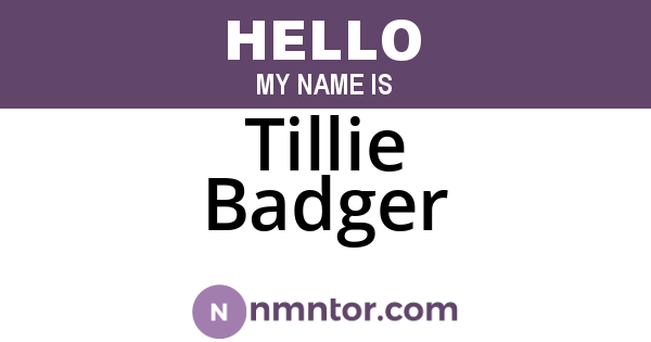 Tillie Badger