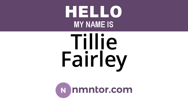 Tillie Fairley