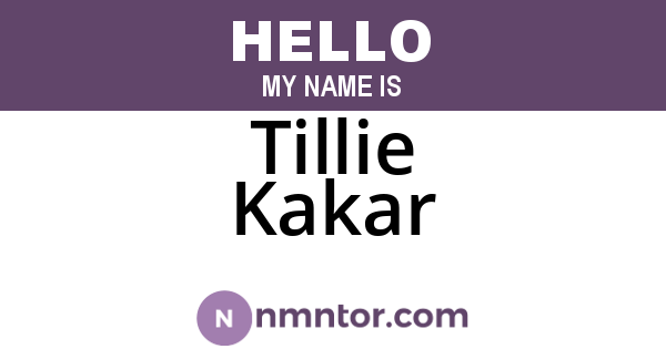 Tillie Kakar