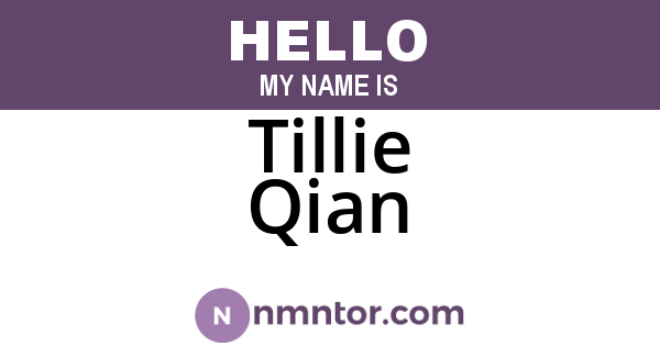 Tillie Qian