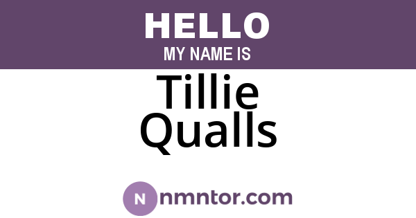Tillie Qualls