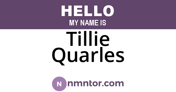 Tillie Quarles