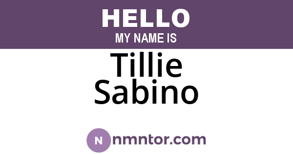 Tillie Sabino