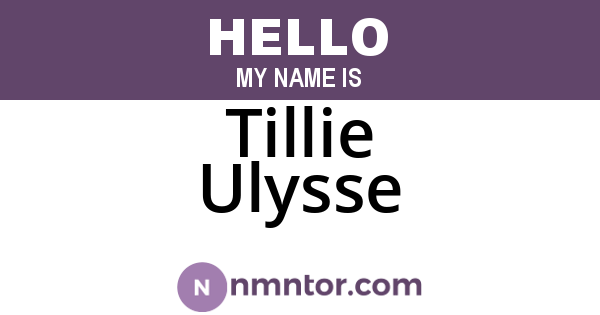 Tillie Ulysse