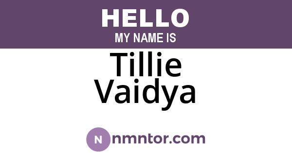 Tillie Vaidya