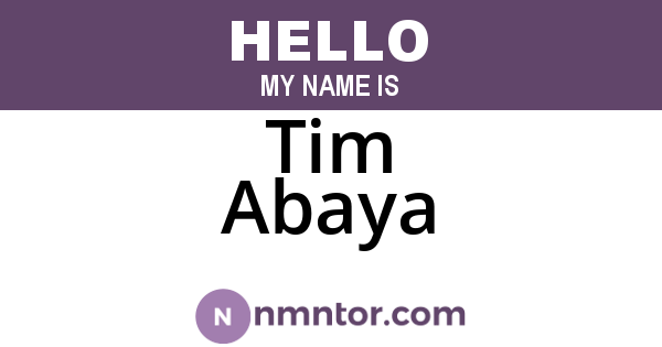 Tim Abaya