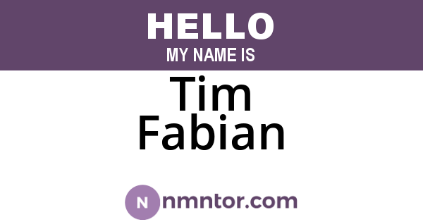 Tim Fabian