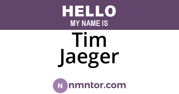 Tim Jaeger