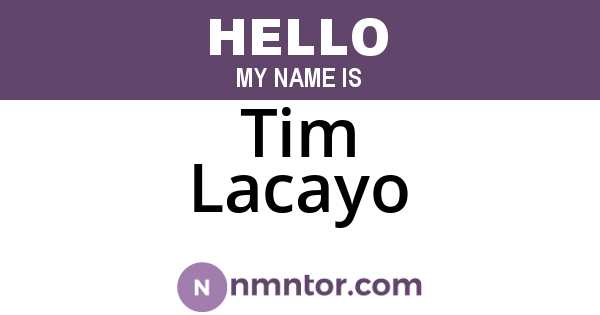 Tim Lacayo
