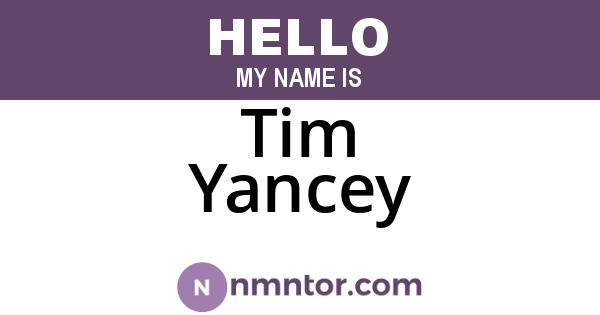 Tim Yancey