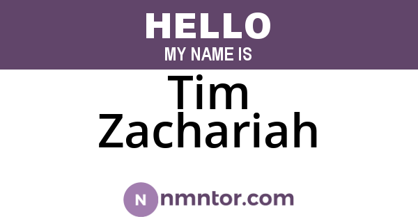 Tim Zachariah