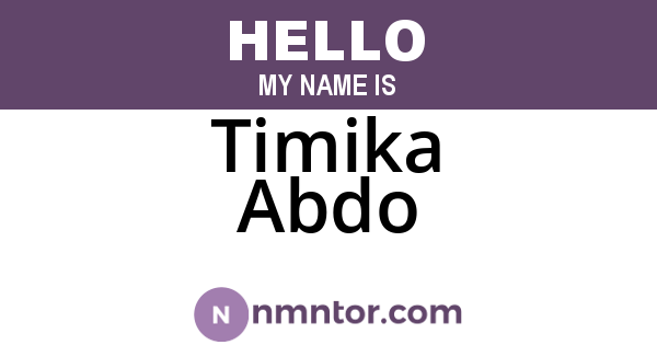 Timika Abdo