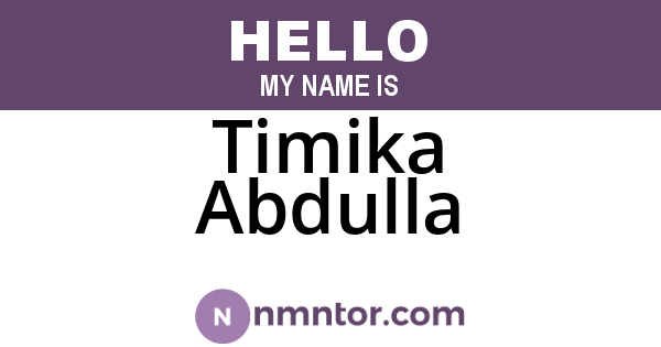 Timika Abdulla