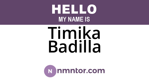 Timika Badilla