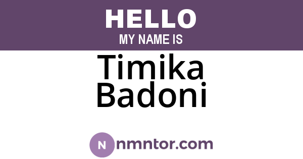 Timika Badoni
