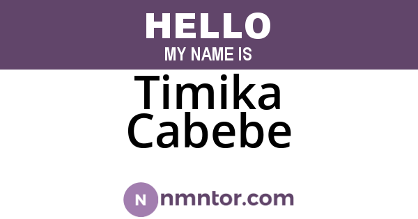 Timika Cabebe