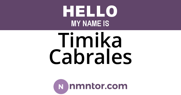 Timika Cabrales
