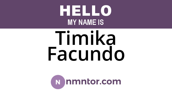 Timika Facundo