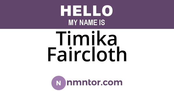 Timika Faircloth