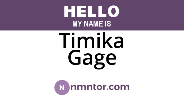 Timika Gage