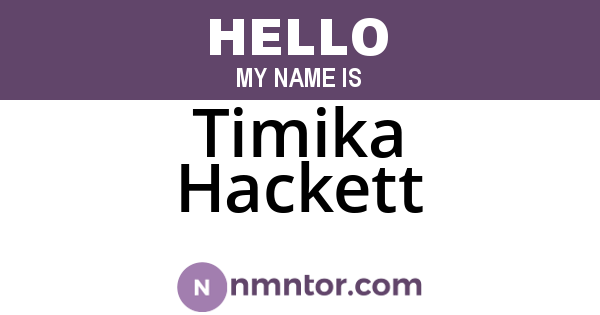 Timika Hackett