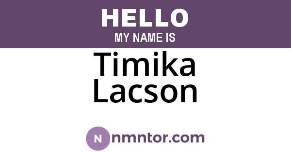 Timika Lacson