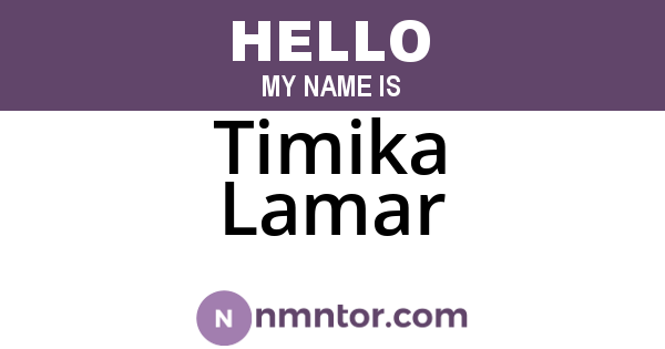 Timika Lamar