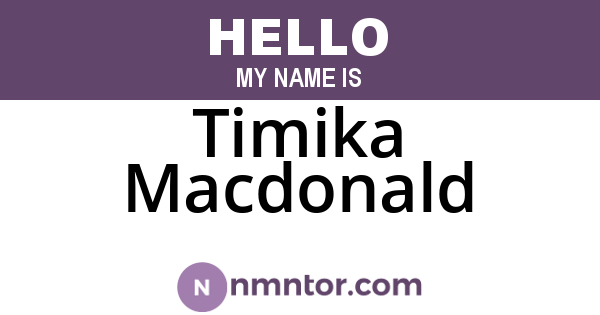 Timika Macdonald