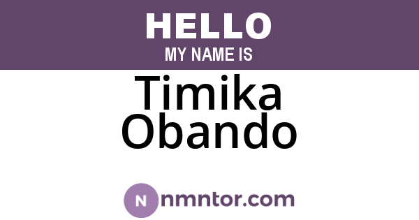 Timika Obando