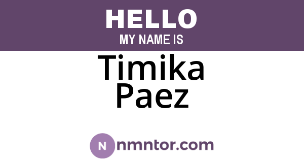 Timika Paez