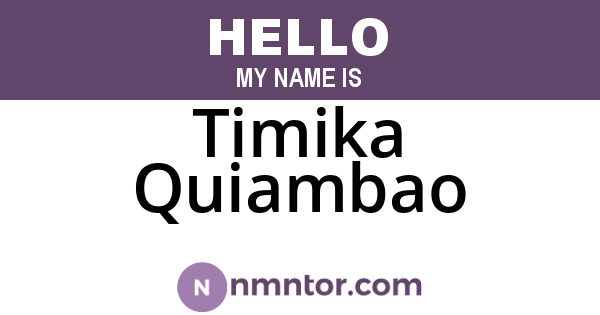 Timika Quiambao