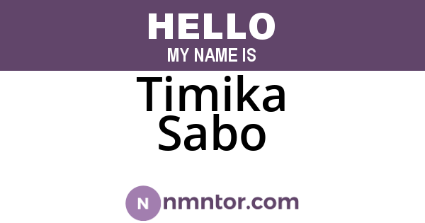 Timika Sabo