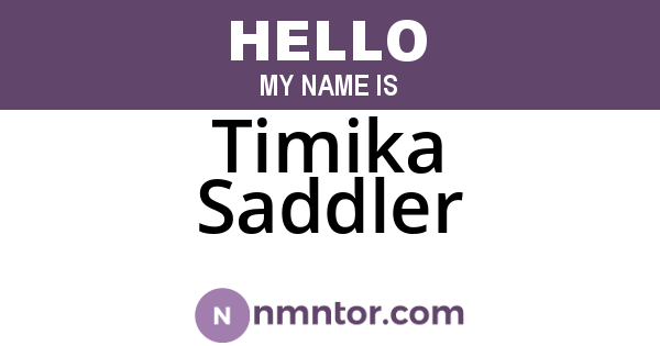 Timika Saddler