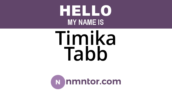 Timika Tabb